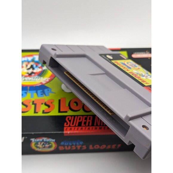 Tiny Toons Buster Busts Loose (SNES Super Nintendo 1993) Game & Box Tested Works - Picture 11 of 12